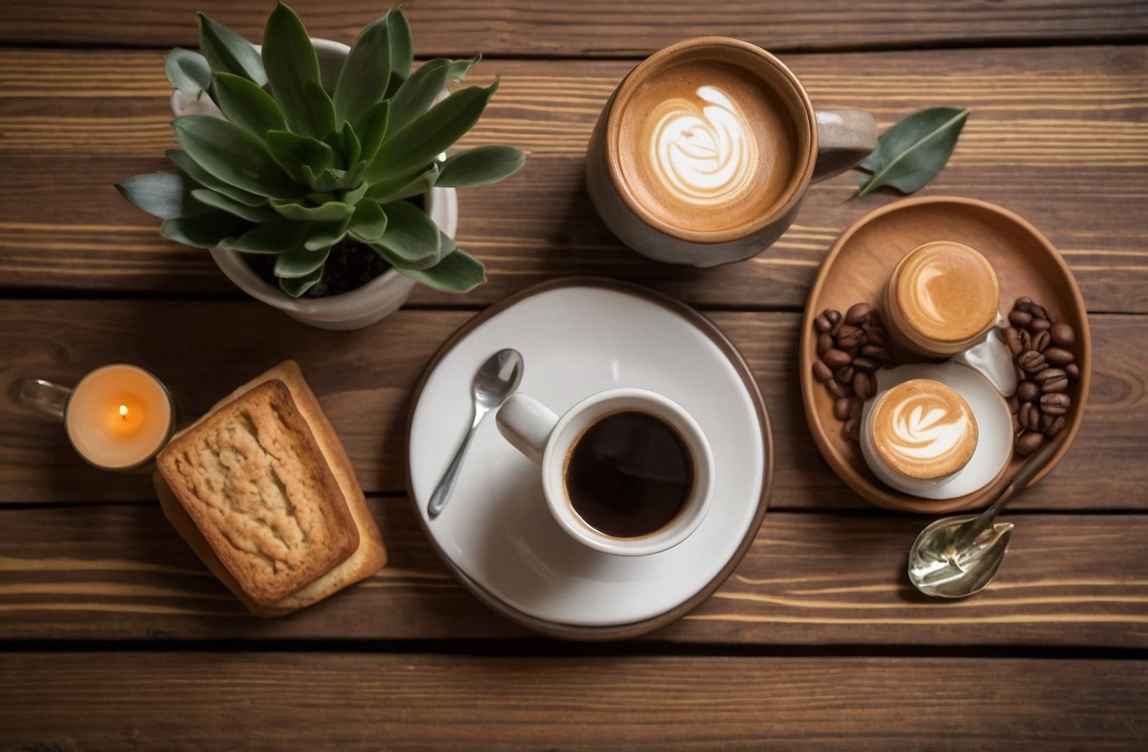 Postres artesanales y café.