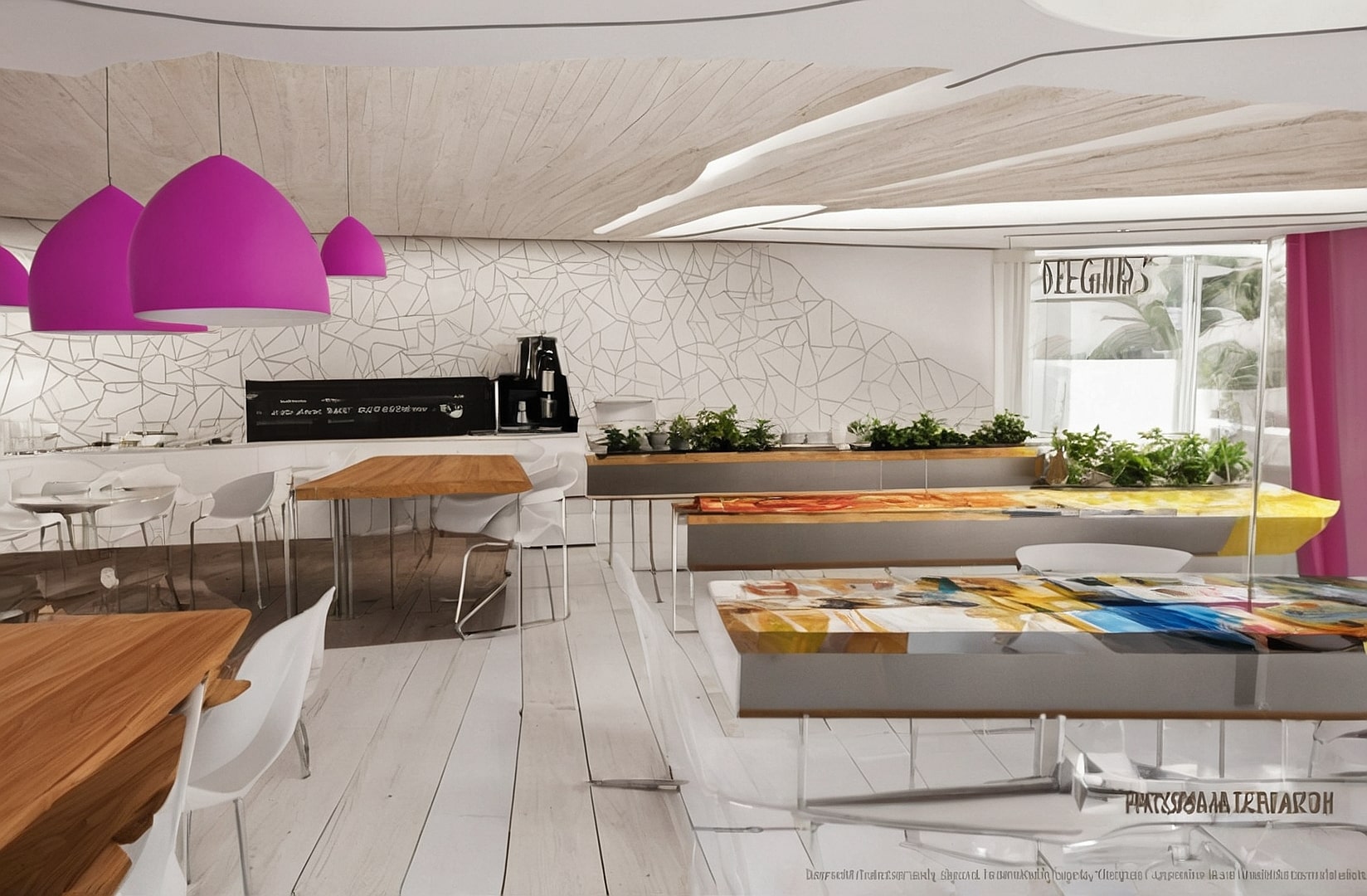 Espacio de café acogedor en la ciudad